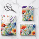 Wild Flowers Watercolor Birthday Bridal Shower  Wrapping Paper Sheet<br><div class="desc">A pretty yellow orange blue and purple floral wild flowers wrapping paper sheets. Perfect for any gift for her,  especially birthday's and bridal showers.</div>