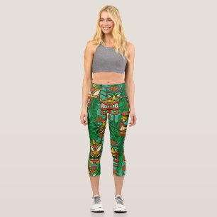 Wild Flowers Watercolor: Colourful Seamless Capri Leggings