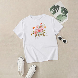 Wild flowers Watercolor Quote T-shirt