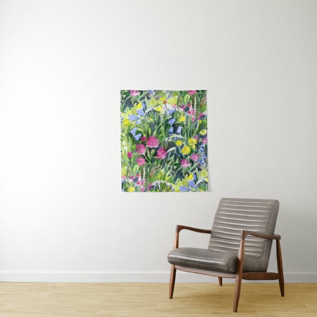 Wild flowers watercolor  tapestry (In Situ)