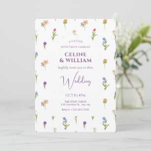 Wild flowers wedding Invitation