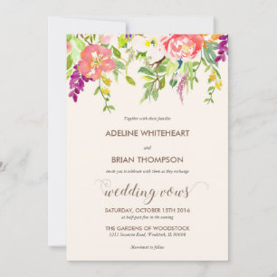 Wild Flowers Wedding Invitation