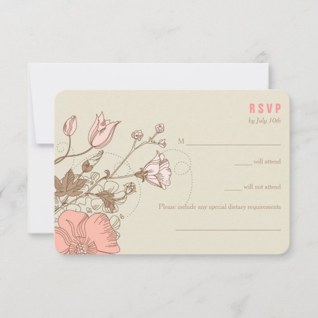 Wild Flowers - Wedding RSVP cards (Front)