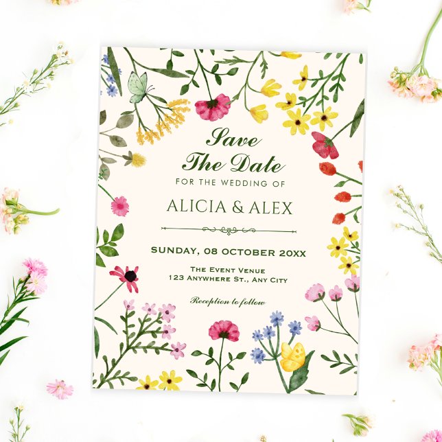 Wild flowers wedding save the date (Creator Uploaded)