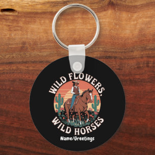 Wild Flowers & Wild Horses A Stunning Tribute Key Ring