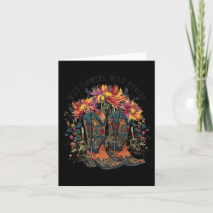 Wild Flowers - Wild Horses Cowgirl Boot Western Fl Card