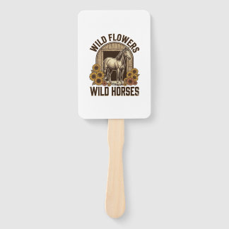 Wild Flowers Wild Horses Vintage Western Shirt Des Hand Fan
