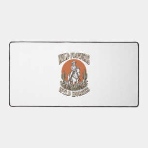 Wild Flowers Wild Horses Western Cowgirl Shirt Des Desk Mat