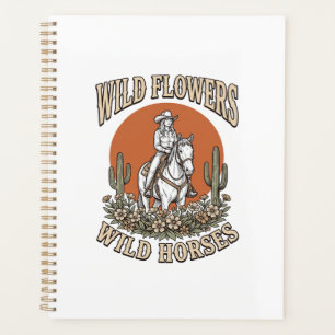 Wild Flowers Wild Horses Western Cowgirl Shirt Des Planner