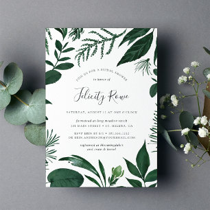 Wild Forest Botanical Bridal Shower Invitation