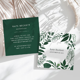 Wild Forest Botanical Frame Square Business Card