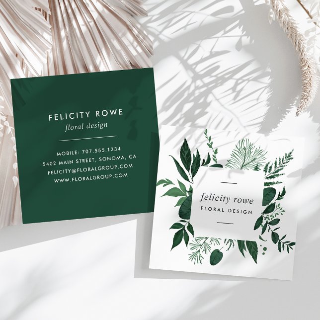 Wild Forest | Botanical Frame Square Business Card (Creator Uploaded)