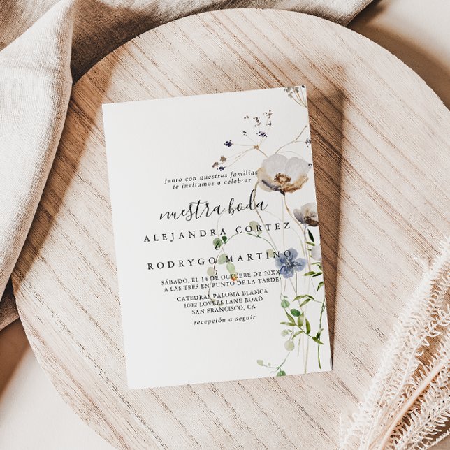 Wild Forest Floral Nuestra Boda Wedding   Invitation (Creator Uploaded)