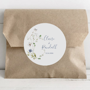 Wild Forest Floral Wedding Classic Round Sticker