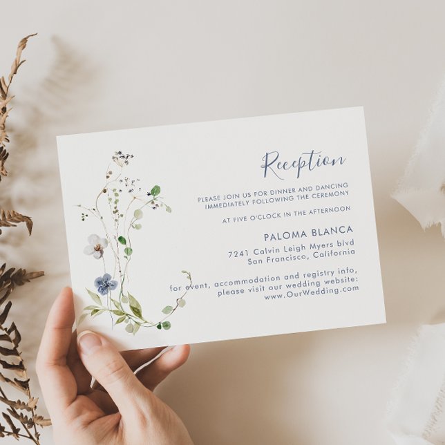 Wild Forest Floral Wedding Reception  Enclosure Card (Creator Uploaded)