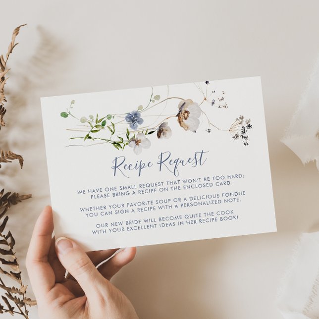 Wild Forest Floral Wedding Recipe Request  Enclosure Card (Creator Uploaded)