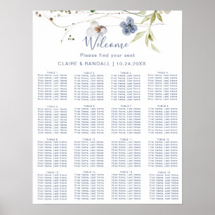 Wild Forest Floral Wedding Seating Chart