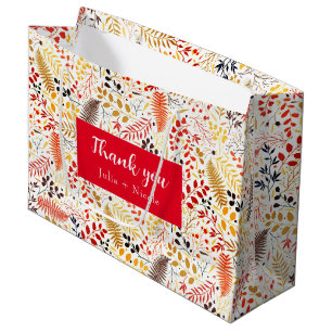 Wild Forest Flowers Fern Mushrooms Foliage Wedding Large Gift Bag