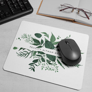 Wild Forest   Green Botanical Personalised Mouse Pad
