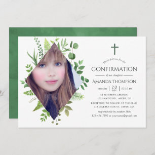 Wild Forest Greenery Confirmation Invitation