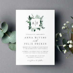 Wild Forest Monogram Wedding Invitation