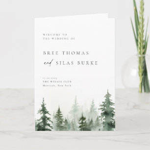 Wild Forest Pine Trees Wedding Program