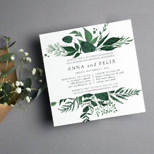Wild Forest Rehearsal Dinner Invitation   Square