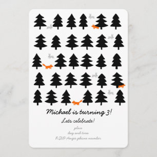 wild forest rows on white background invitation