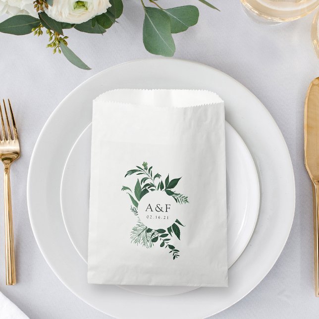 Wild Forest Wedding Monogram Favour Bag (Creator Uploaded)