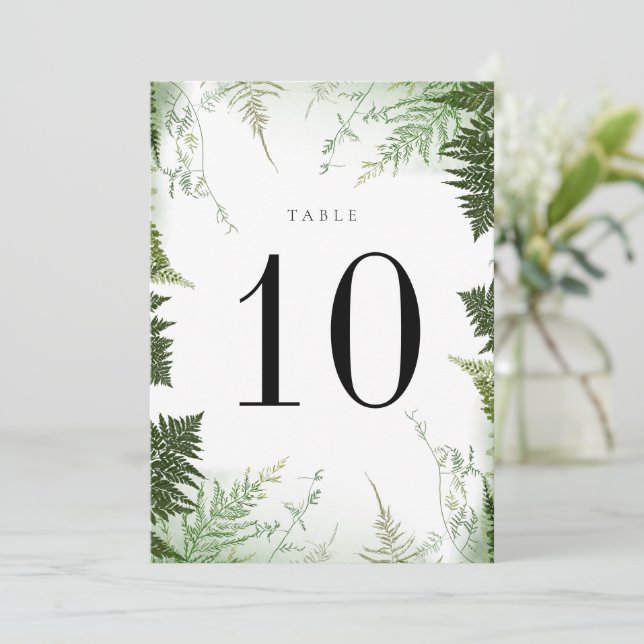Wild Forest Wedding Table Number Card (Standing Front)