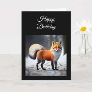 Wild Fox Personalise Birthday Folded Greeting Card