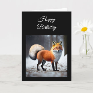 Wild Fox Personalise Birthday Folded Greeting Card