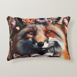 Wild fox wearing a tie cute pillow