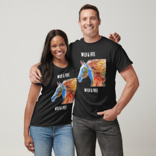 Wild & Free colorful horse T-Shirt
