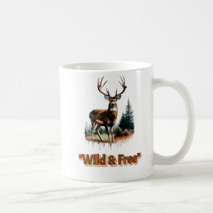 Wild & Free Deer Nature Graphic Coffee Mug
