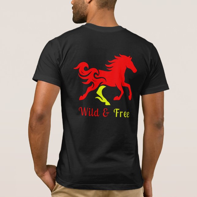 Wild & Free Horse Art Tribal Horse Lover's T-Shirt (Back)