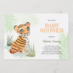 Wild & Free - Jungle Tiger Baby Shower Invitation