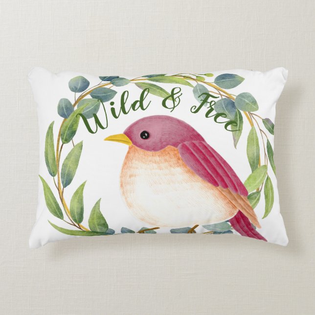 Wild & Free Song Bird Decorative Cushion (Front)