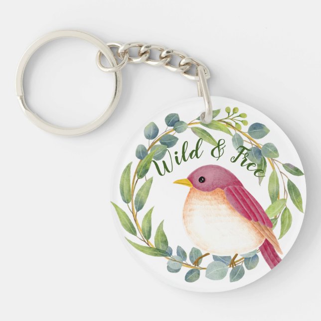 Wild & Free Song Bird Key Ring (Front)