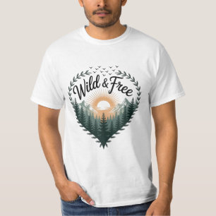 ☀️ Wild & Free – Sunrise Over Forest T-Shirt