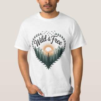 ☀️ Wild & Free – Sunrise Over Forest T-Shirt