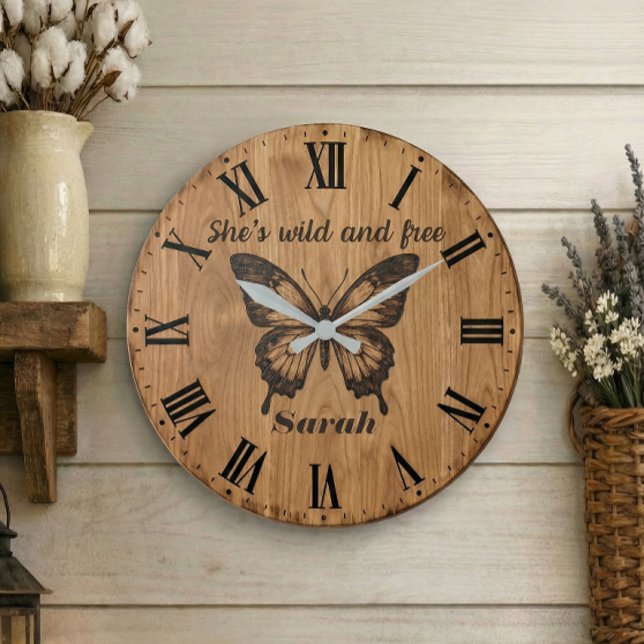 Wild & Free Wall Clock | Custom Name Gift (Creator Uploaded)