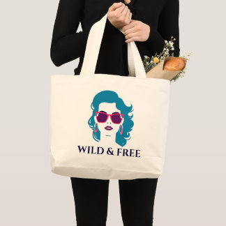 Wild & Free Woman Divorce Single Freedom  Large Tote Bag