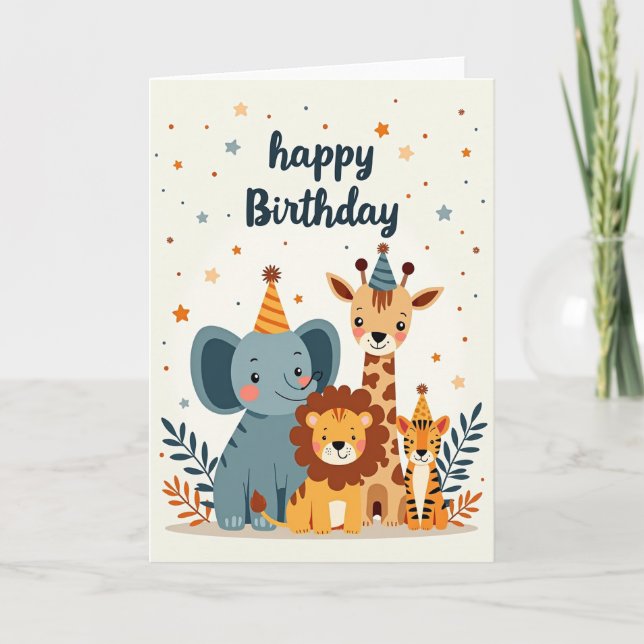 Wild Friends Birthday Card (Front)