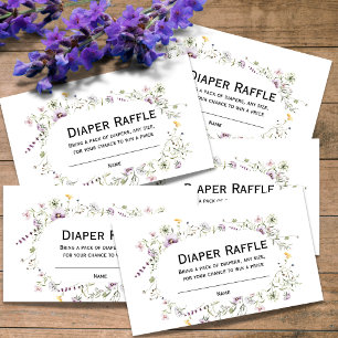 Wild garden blooms baby Shower Diaper Raffle Enclosure Card