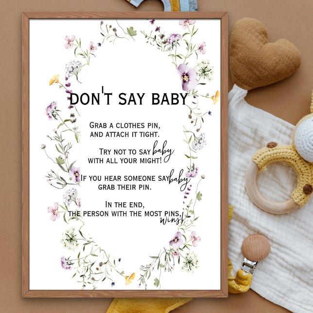 Wild garden blooms theme Shhhh Don't Say Baby Game Poster (Creator Uploaded)