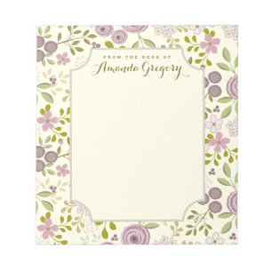 Wild Garden Floral Personalised Desk Notepad