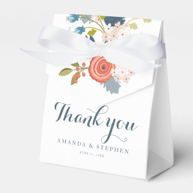 Wild Garden Floral Wedding Favour Box (Front Side)