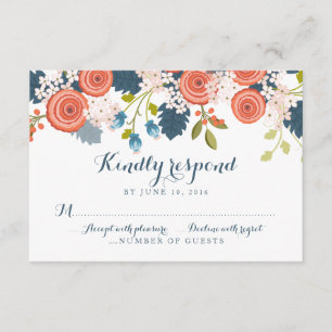 Wild Garden Floral Wedding RSVP Response Card