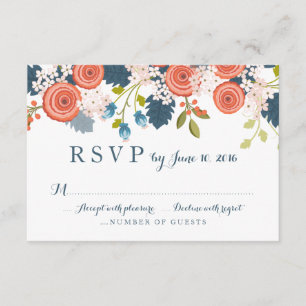Wild Garden Floral Wedding RSVP Response Card